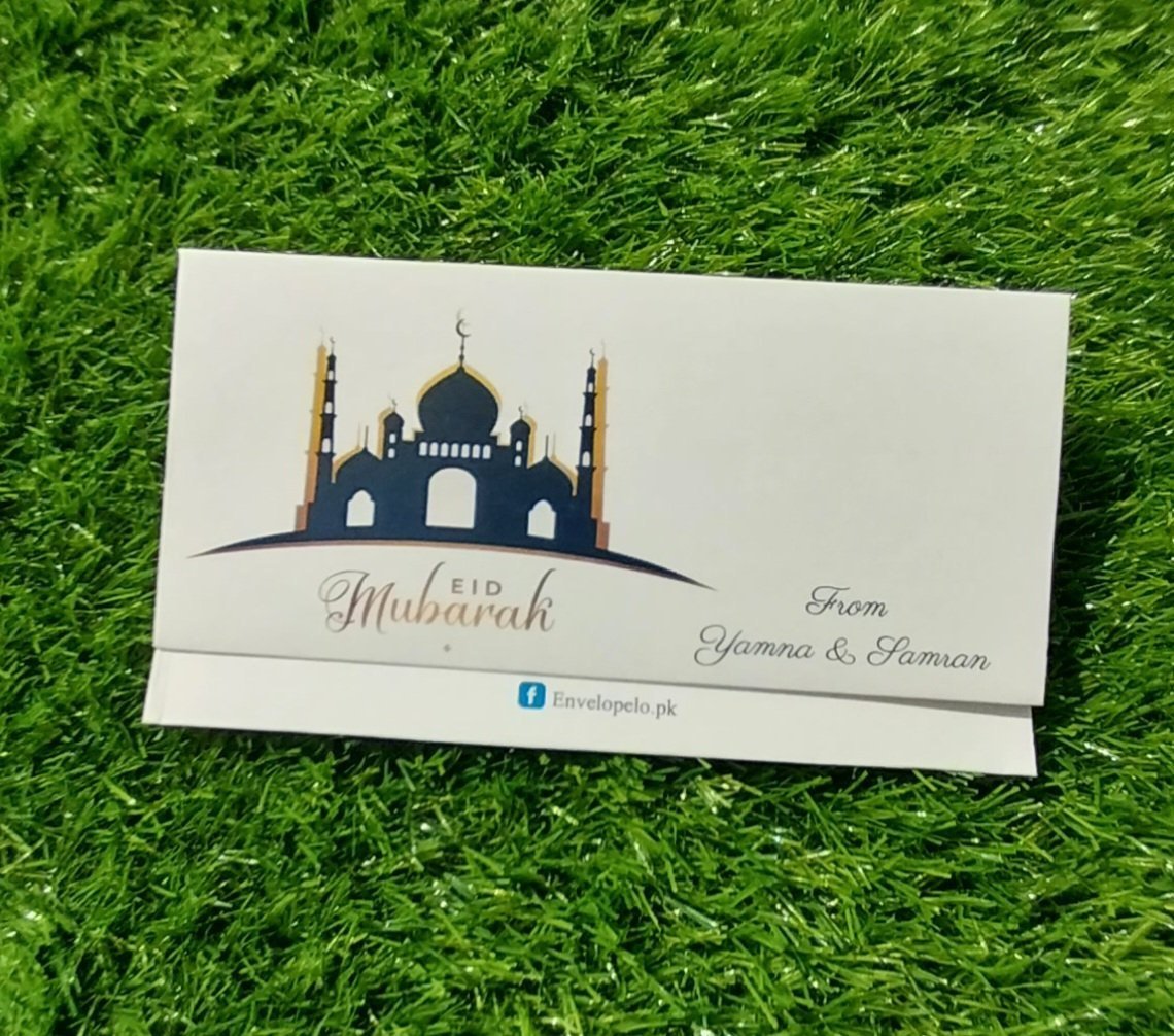 Navy colored eid Mubarak envelope