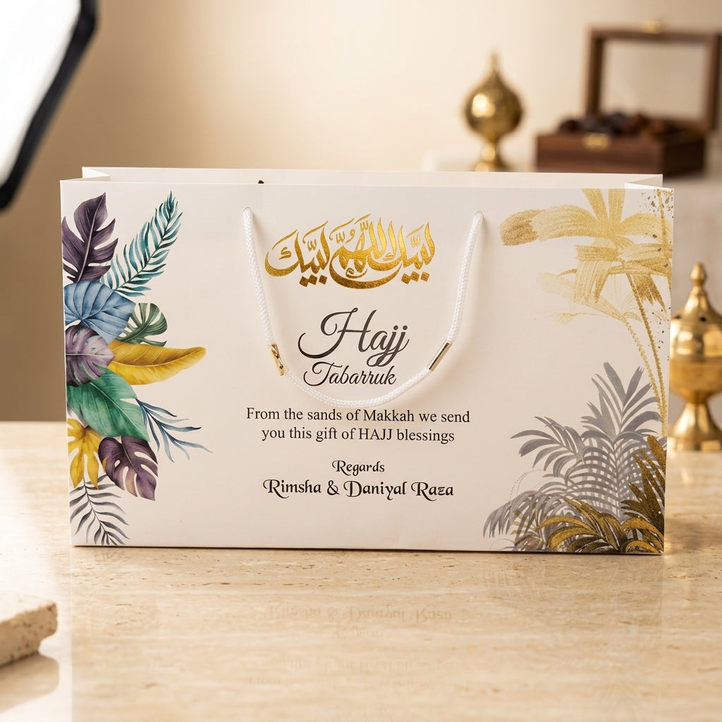 Medium Hajj tabbaruk name gift bag HT-10099