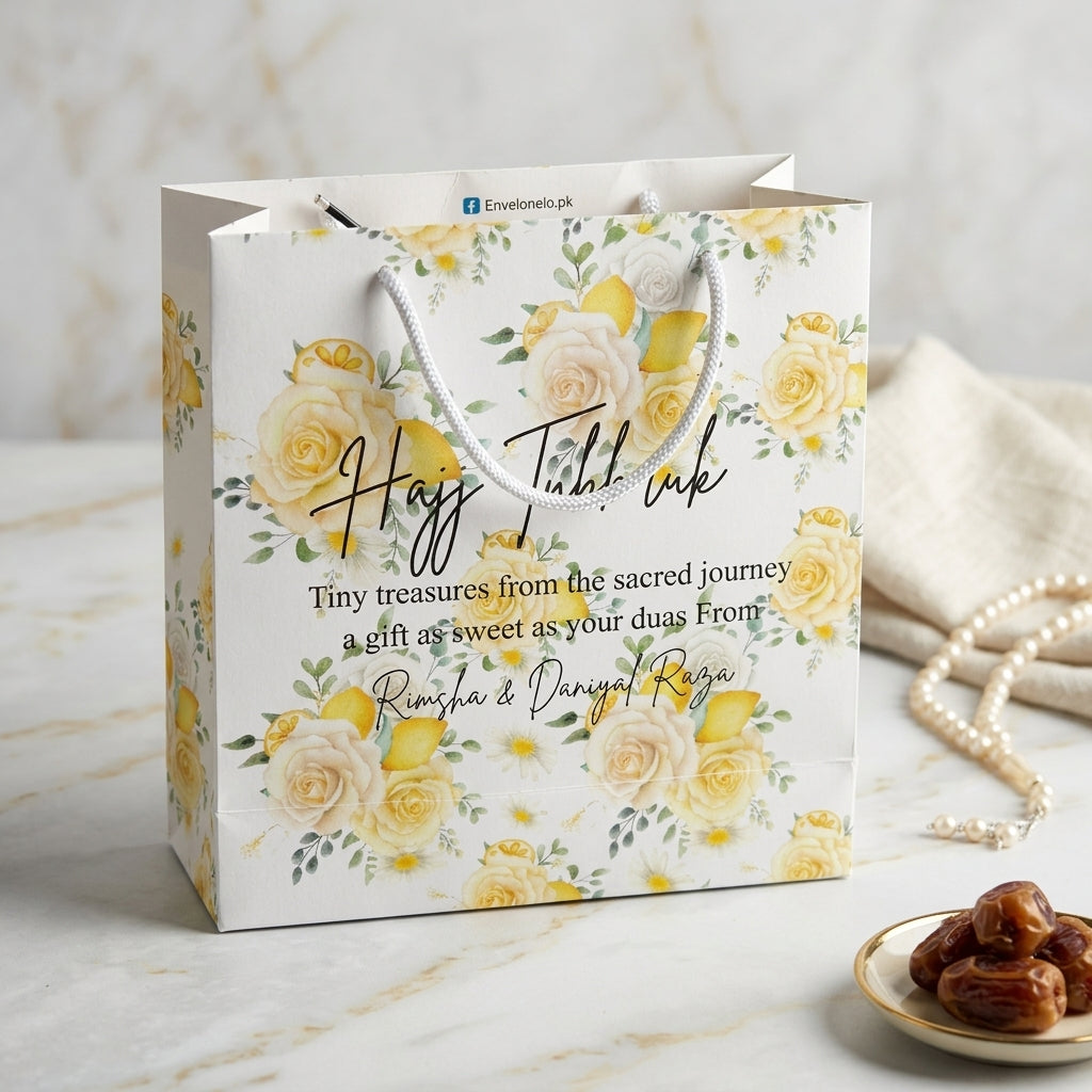 Small Hajj tabbaruk name gift bag HT-1001002