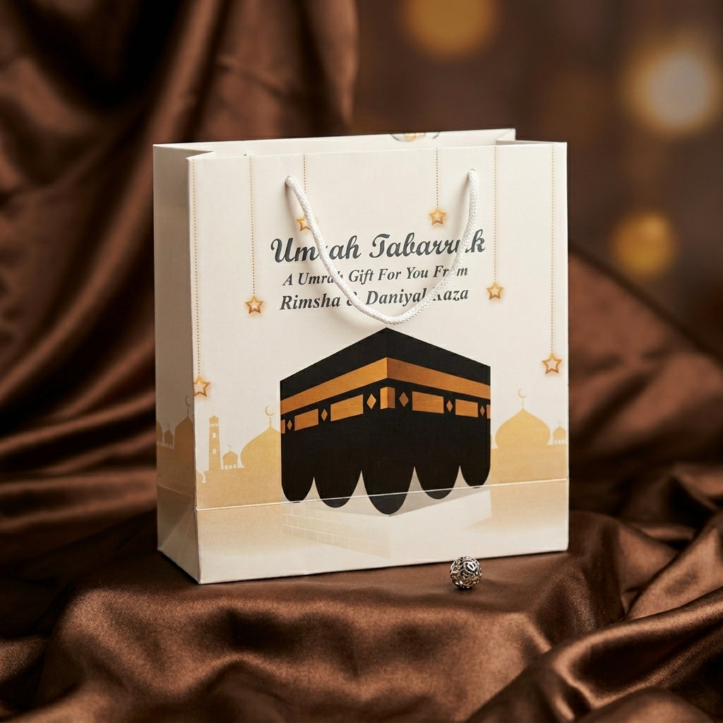 Small Hajj tabbaruk name gift bag HT-10059