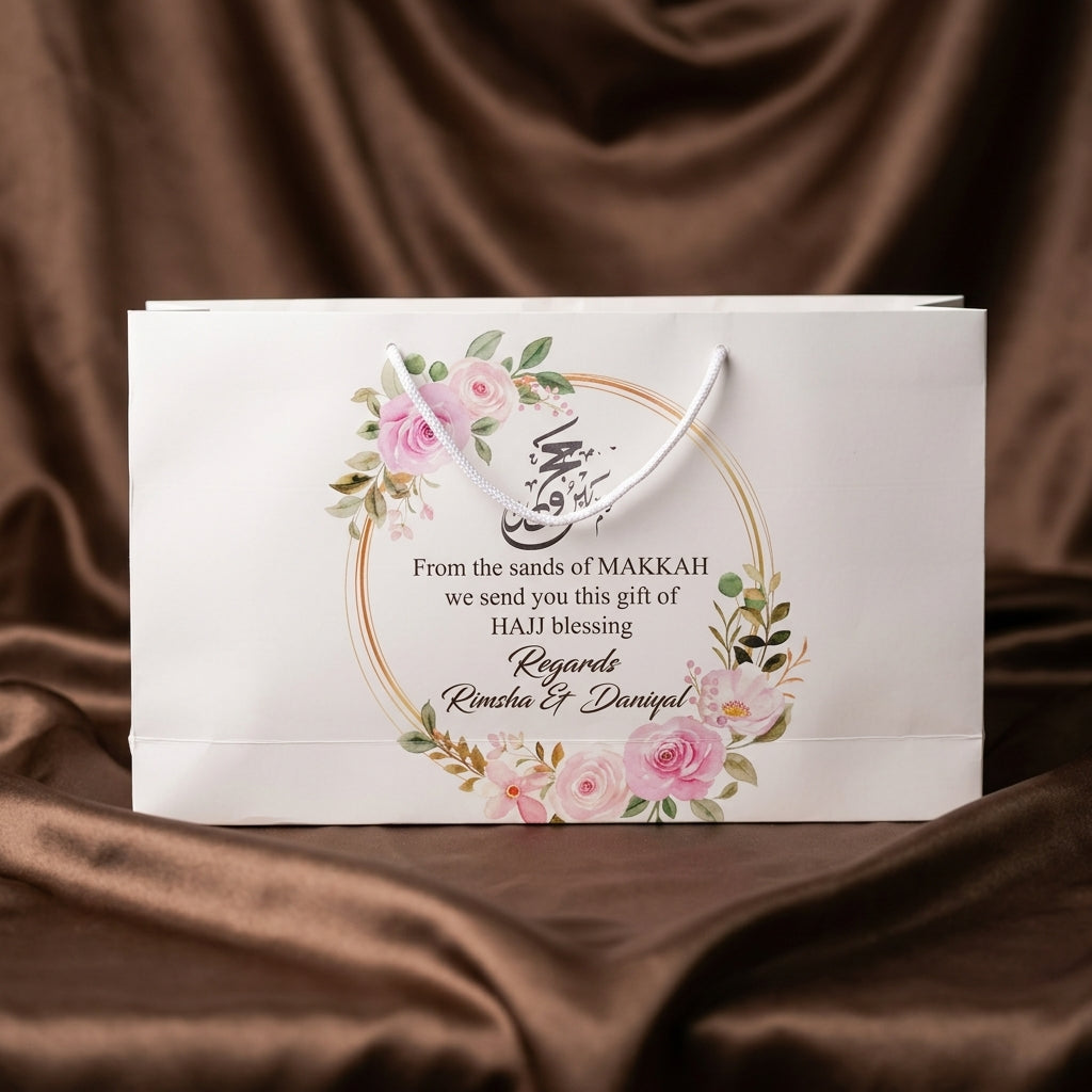 Medium Hajj tabbaruk name gift bag HT-10025