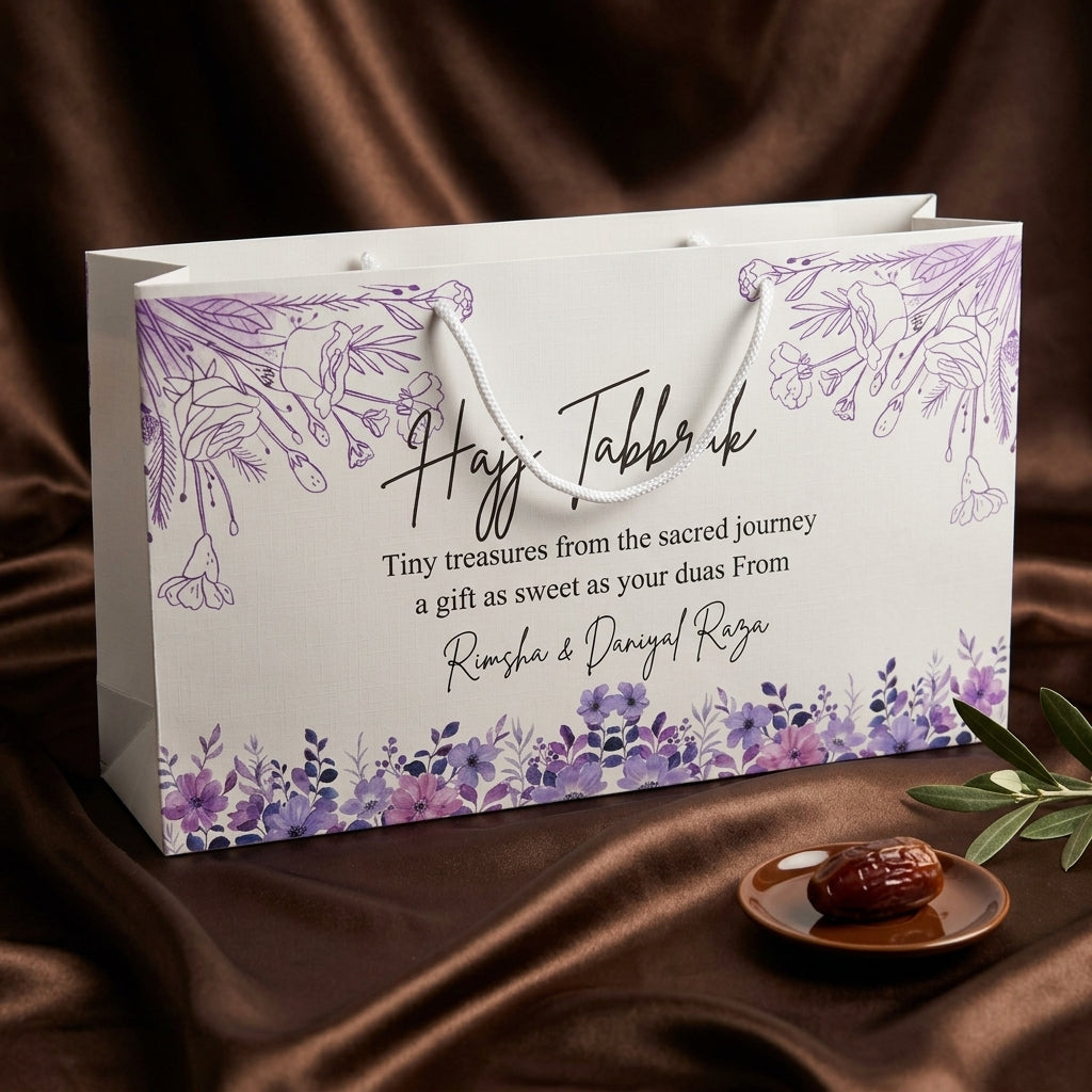 Medium Hajj tabbaruk name gift bag HT-10021