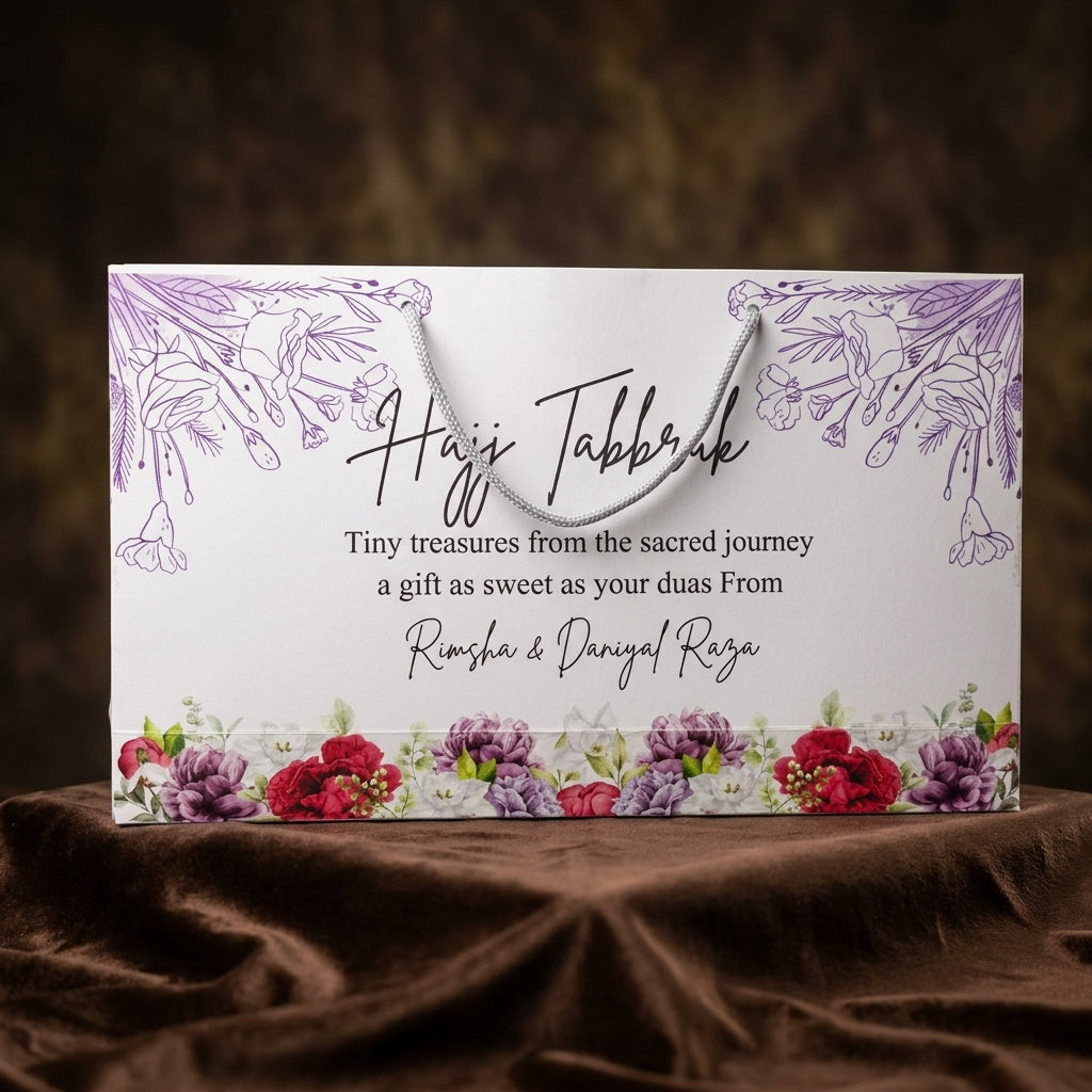 Medium Hajj tabbaruk name gift bags HT-1006