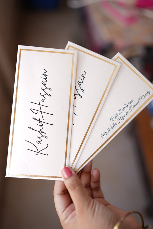 Golden foil border money envelope
