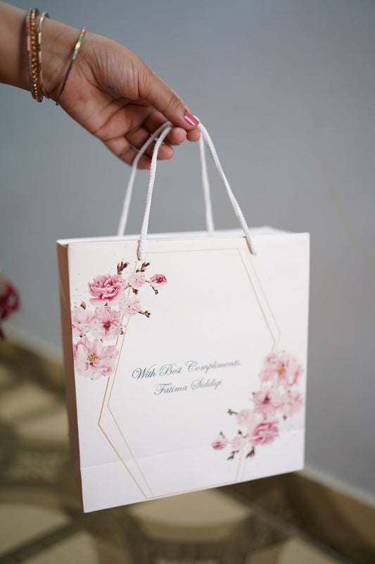 pink floral gift bag