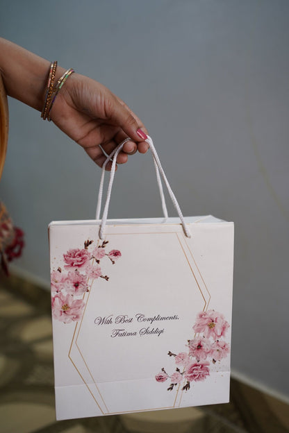 pink floral gift bag