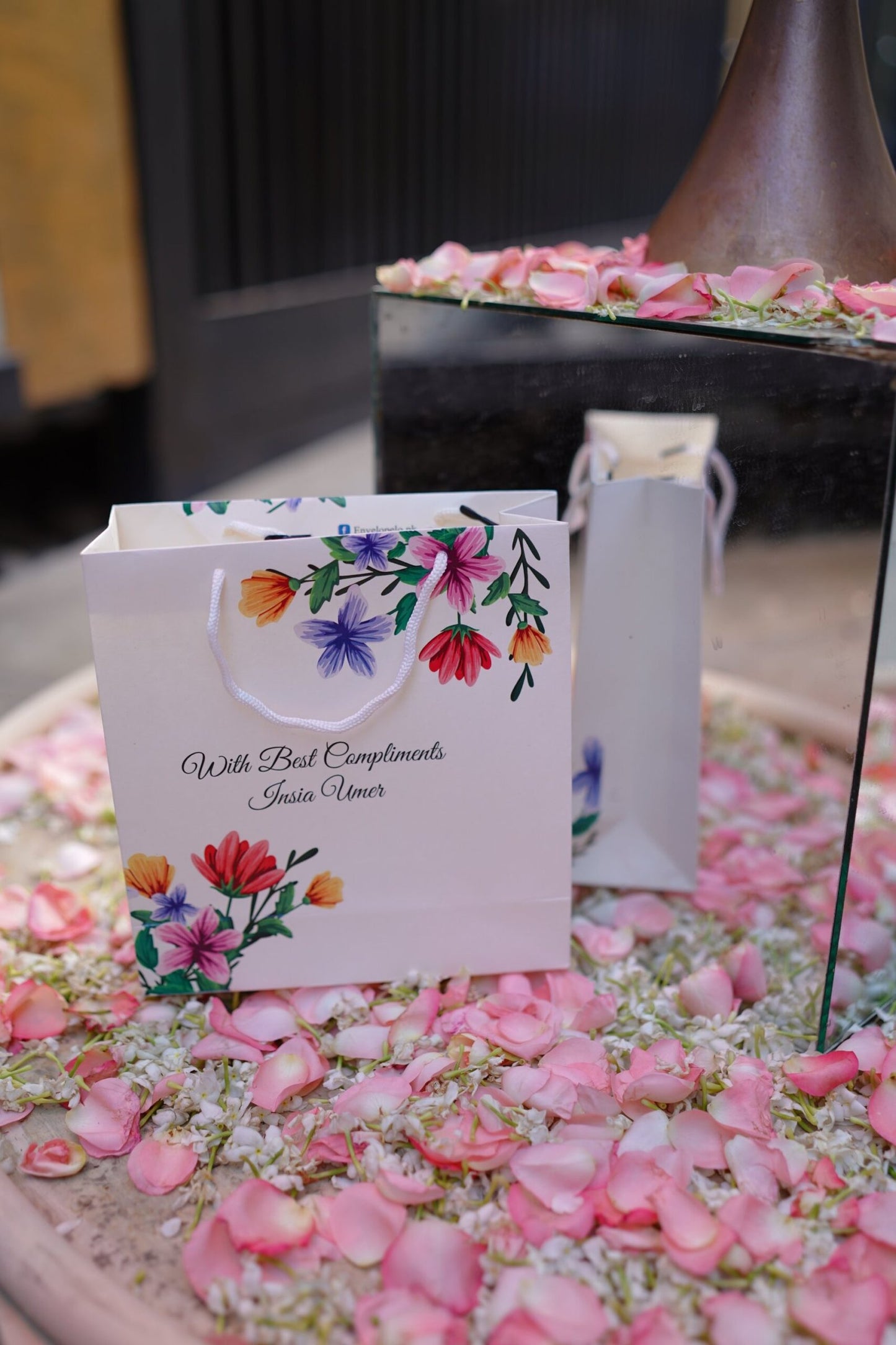 multi floral gift bag