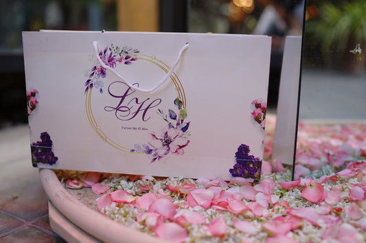 lavender floral gift bag