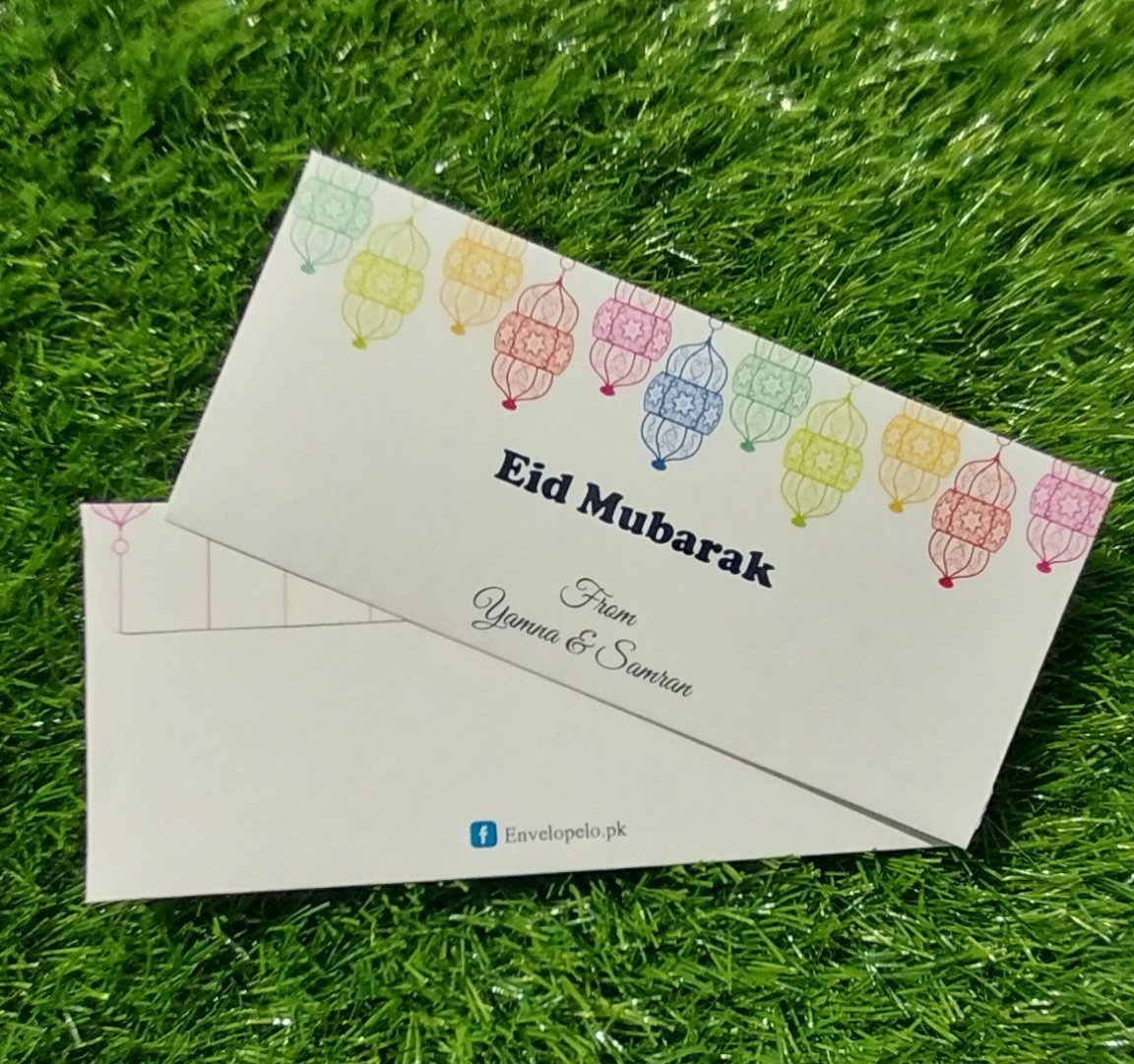 multi color lantern eid Mubarak envelope