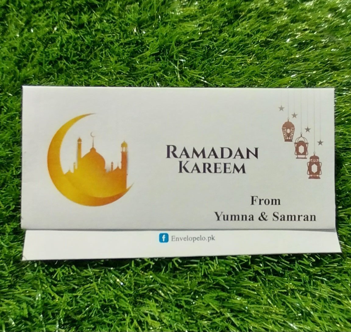 golden gradient eid Mubarak money envelope