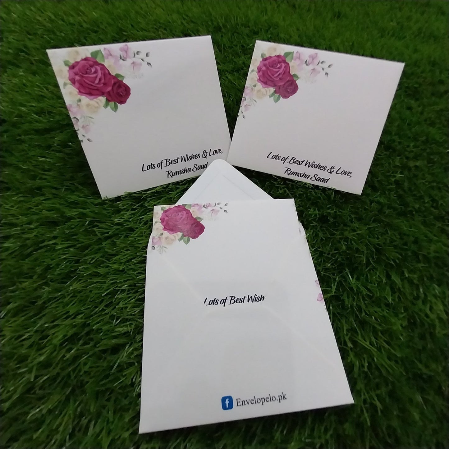 Maroon Floral small envelope el-3