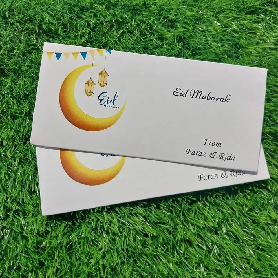 Golden moon eid Mubarak envelope