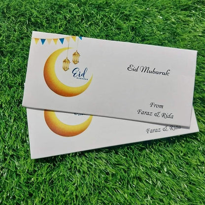 Golden moon eid Mubarak envelope