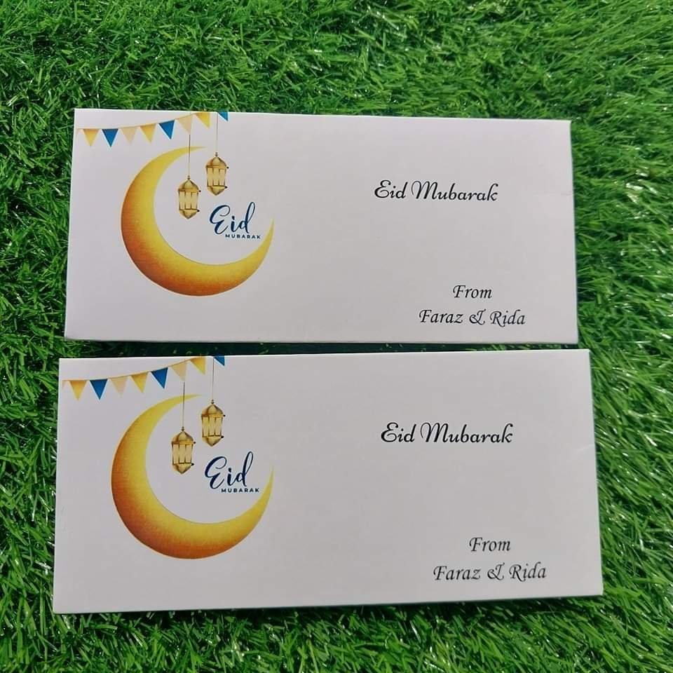 Golden moon eid Mubarak envelope