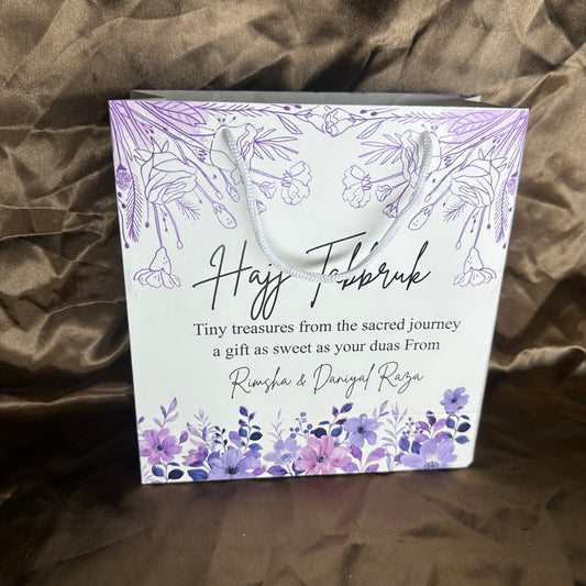 Small Hajj tabbaruk name gift bag HT-1005