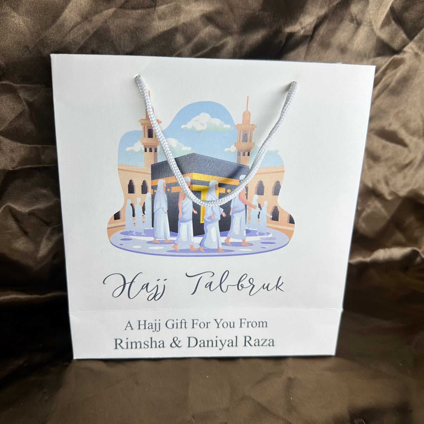 Small Hajj tabbaruk name gift bag HT-10047