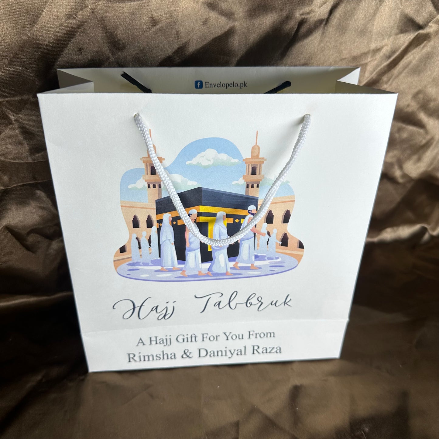 Small Hajj tabbaruk name gift bag HT-10047