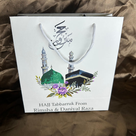 Small Hajj tabbaruk name gift bag HT-10035