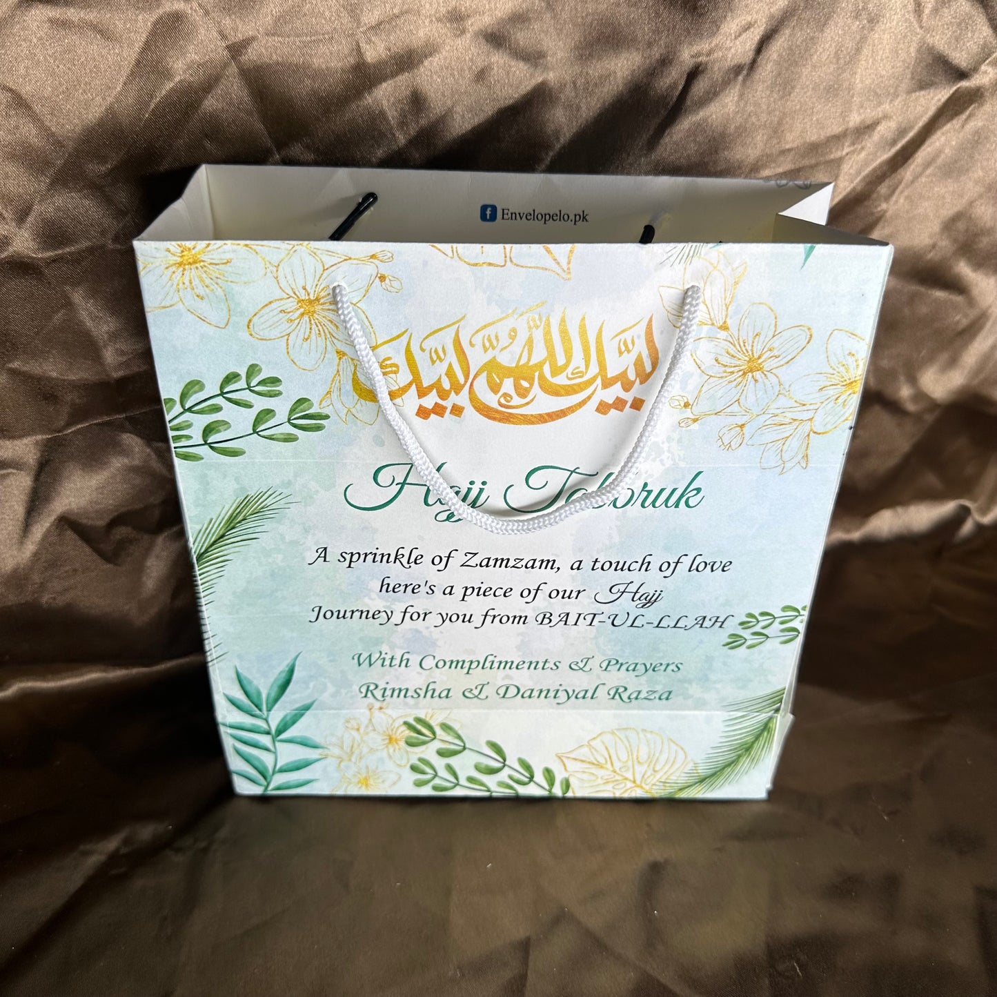 Small Hajj tabbaruk name gift bag HT-10013