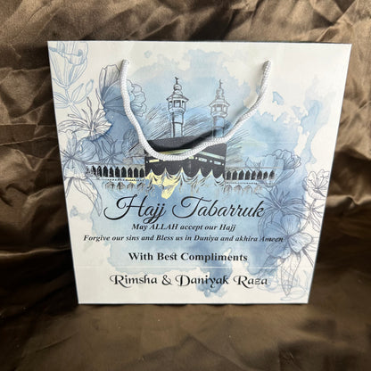 Small Hajj tabbaruk name gift bag HT-10027