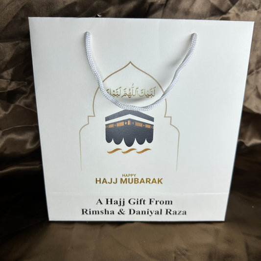 Small Hajj tabbaruk name gift bag HT-10063
