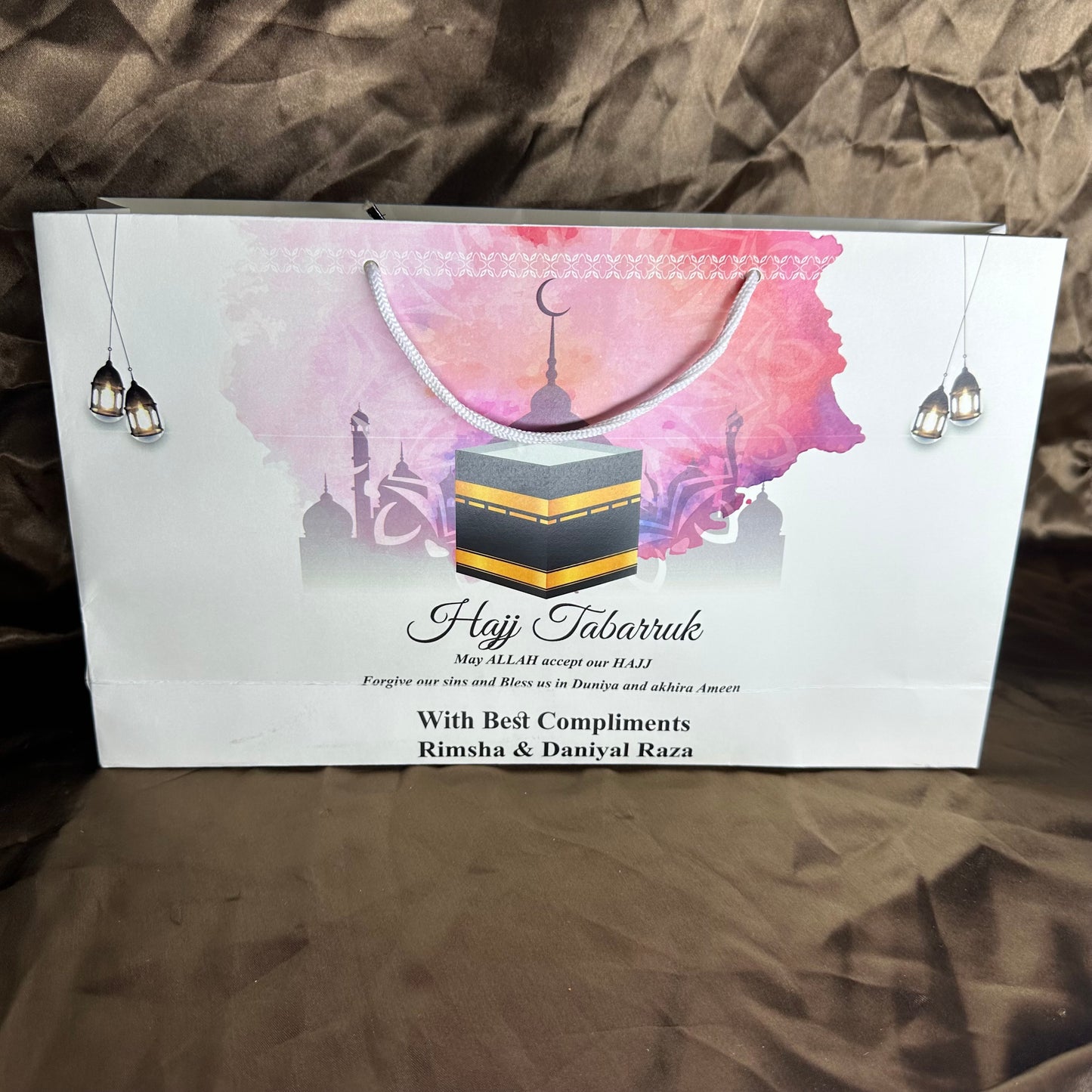 Medium Hajj tabbaruk name gift bag HT-10053