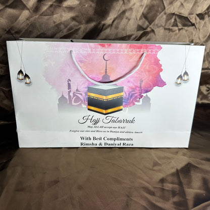 Medium Hajj tabbaruk name gift bag HT-10053