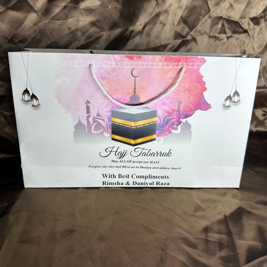 Medium Hajj tabbaruk name gift bag HT-10053