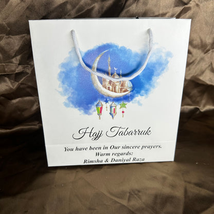Small Hajj tabbaruk name gift bag HT-10039