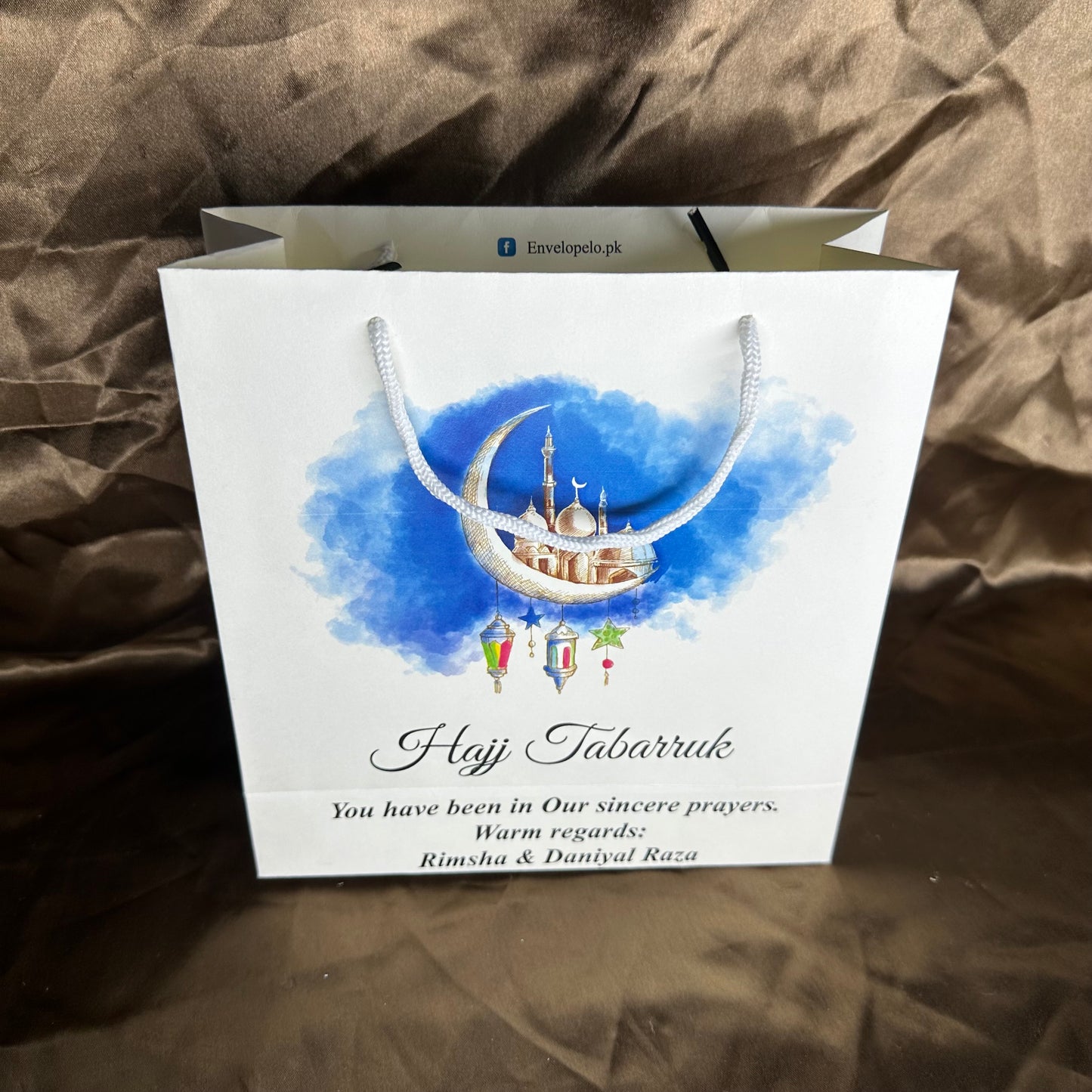Small Hajj tabbaruk name gift bag HT-10039