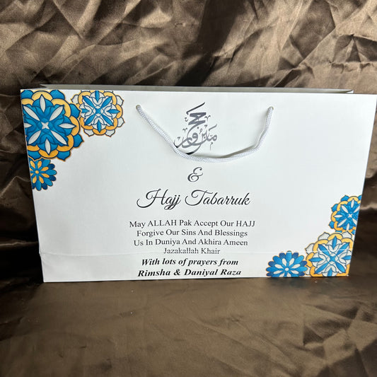 Medium Hajj tabbaruk name gift bag HT-10081