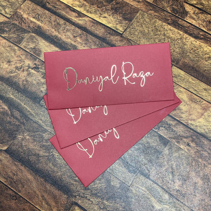 Solid Colored foil Envelope-0011 Maroon