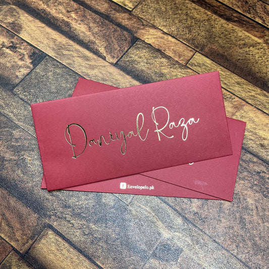 Solid Colored foil Envelope-0011 Maroon