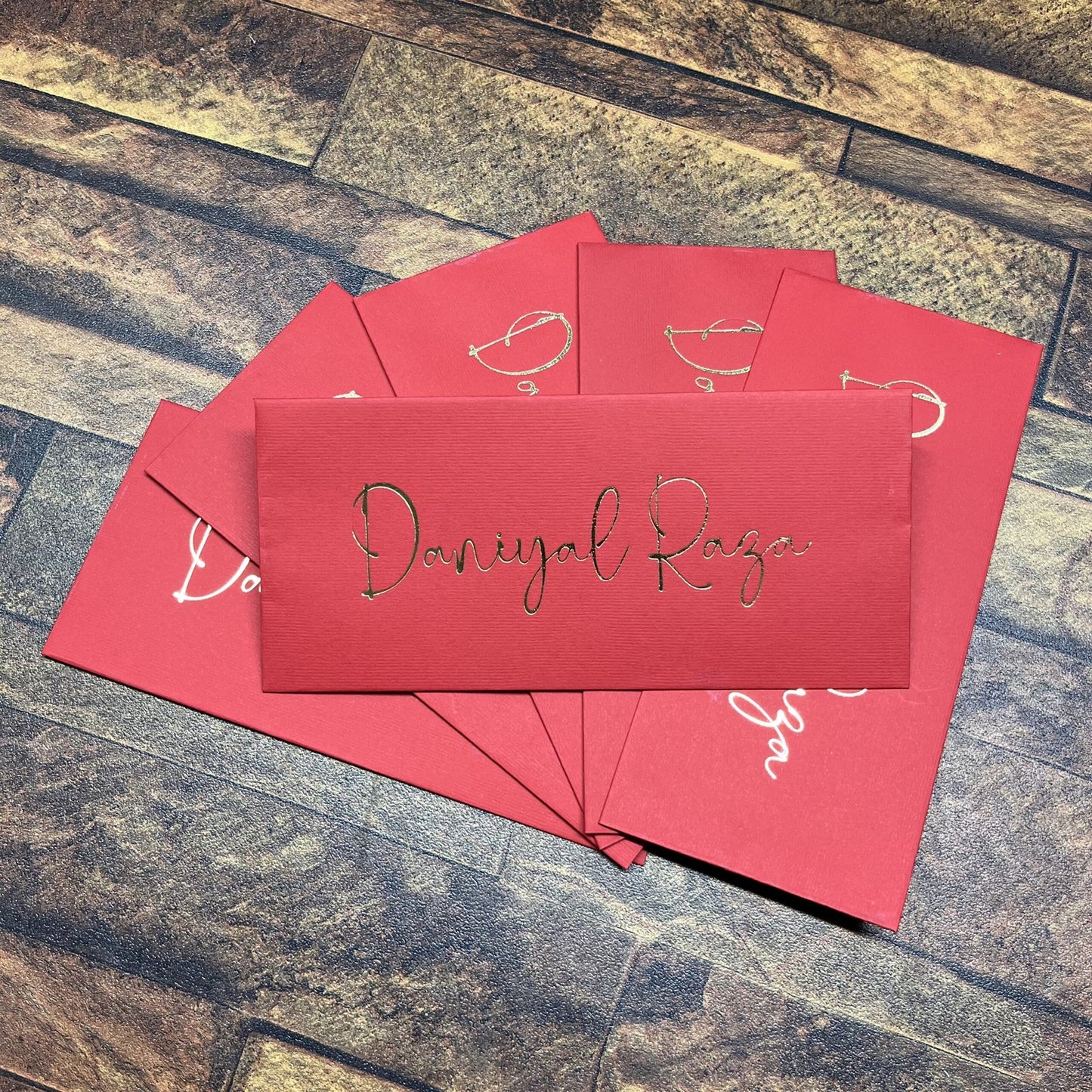 Solid Colored foil Envelope-0012 Red