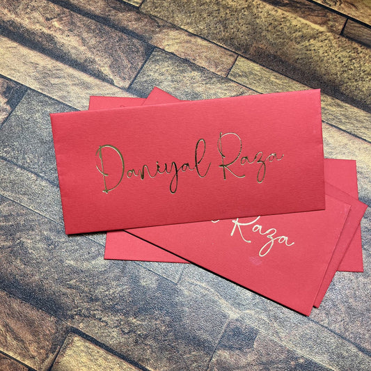 Solid Colored foil Envelope-0012 Red