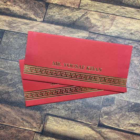 Solid Colored foil Envelope-0017 Red