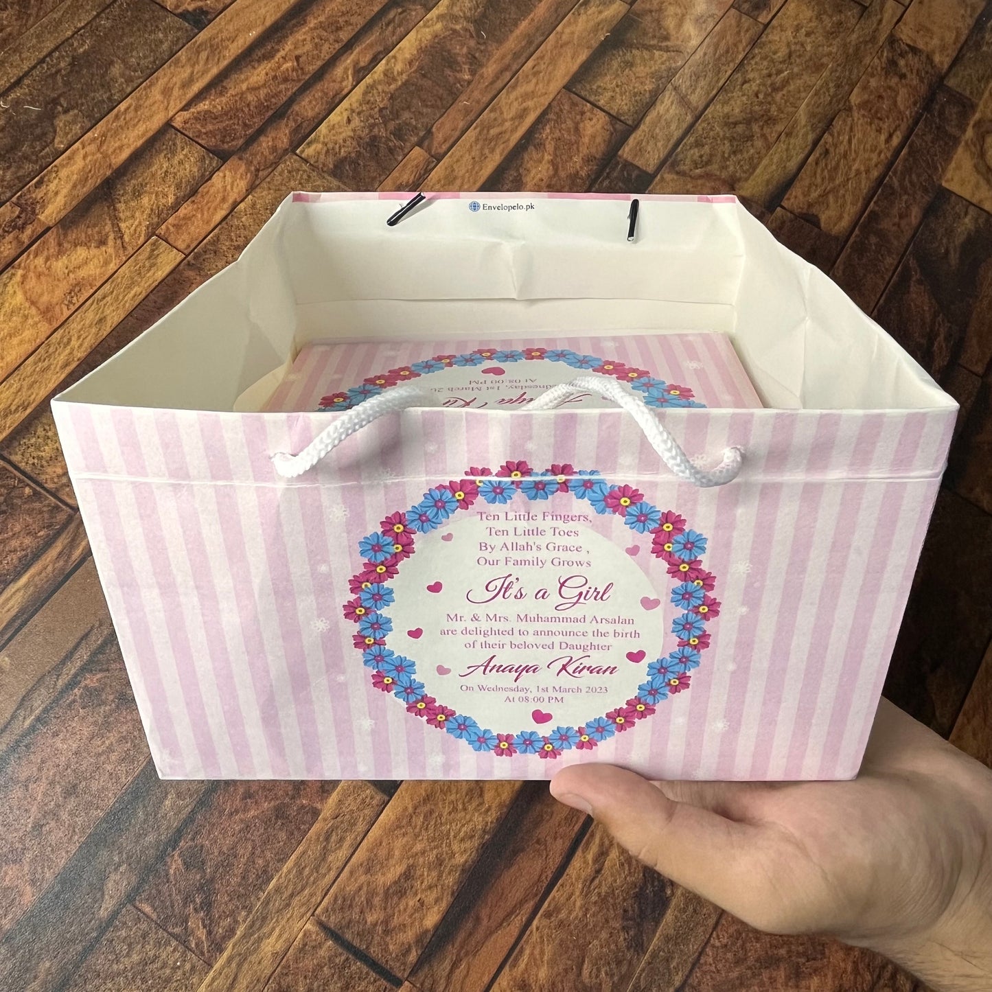 Birth Announcement /Mithai bag 0021