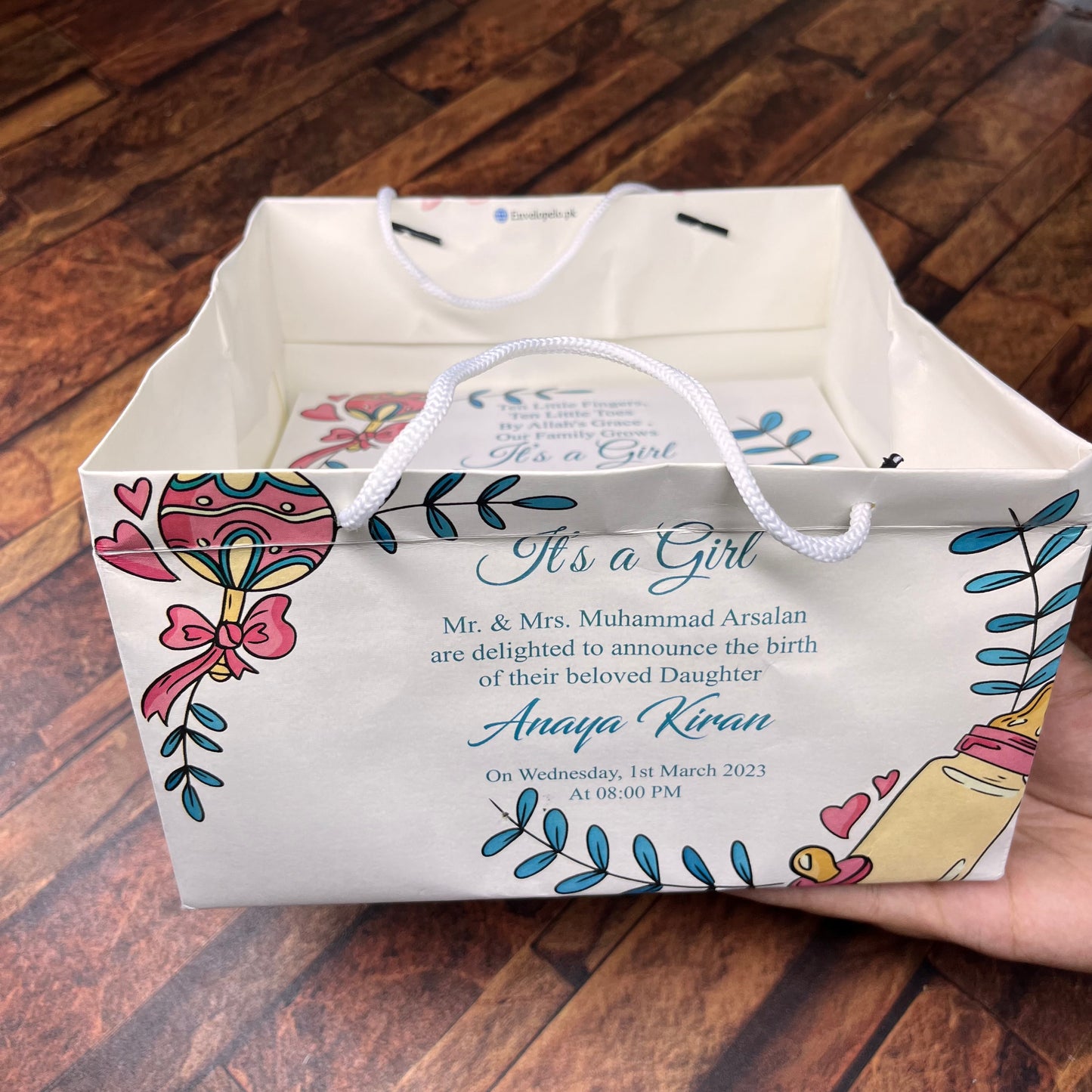 Birth Announcement /Mithai bag 0015