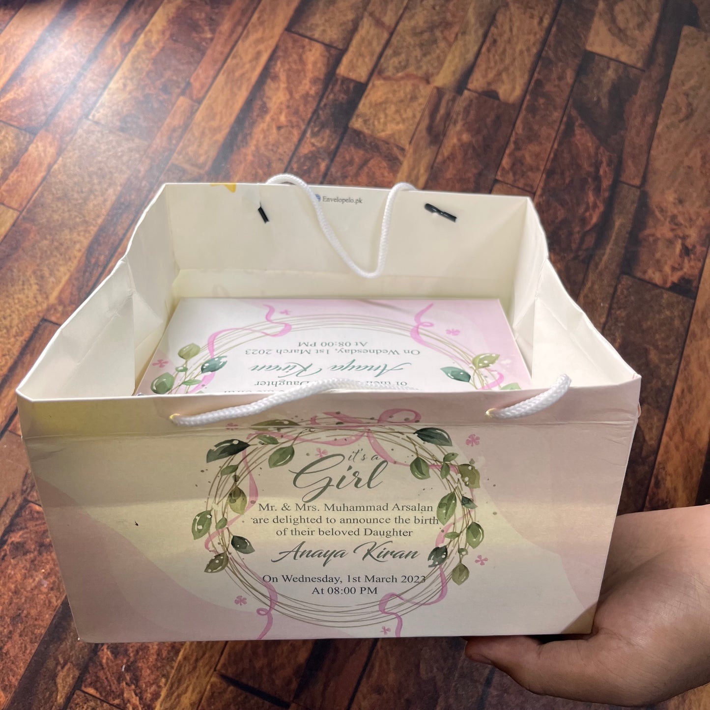 Birth Announcement /Mithai bag 0014