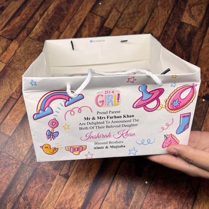 Birth Announcement /Mithai bag 009