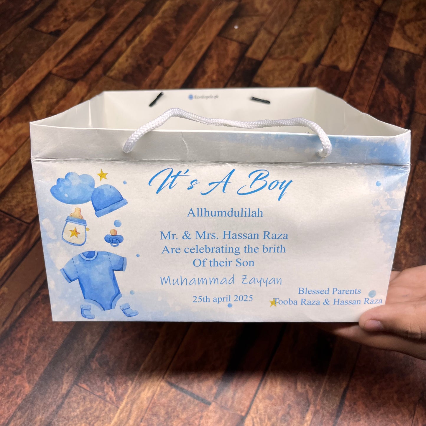 Birth Announcement /Mithai bag 003