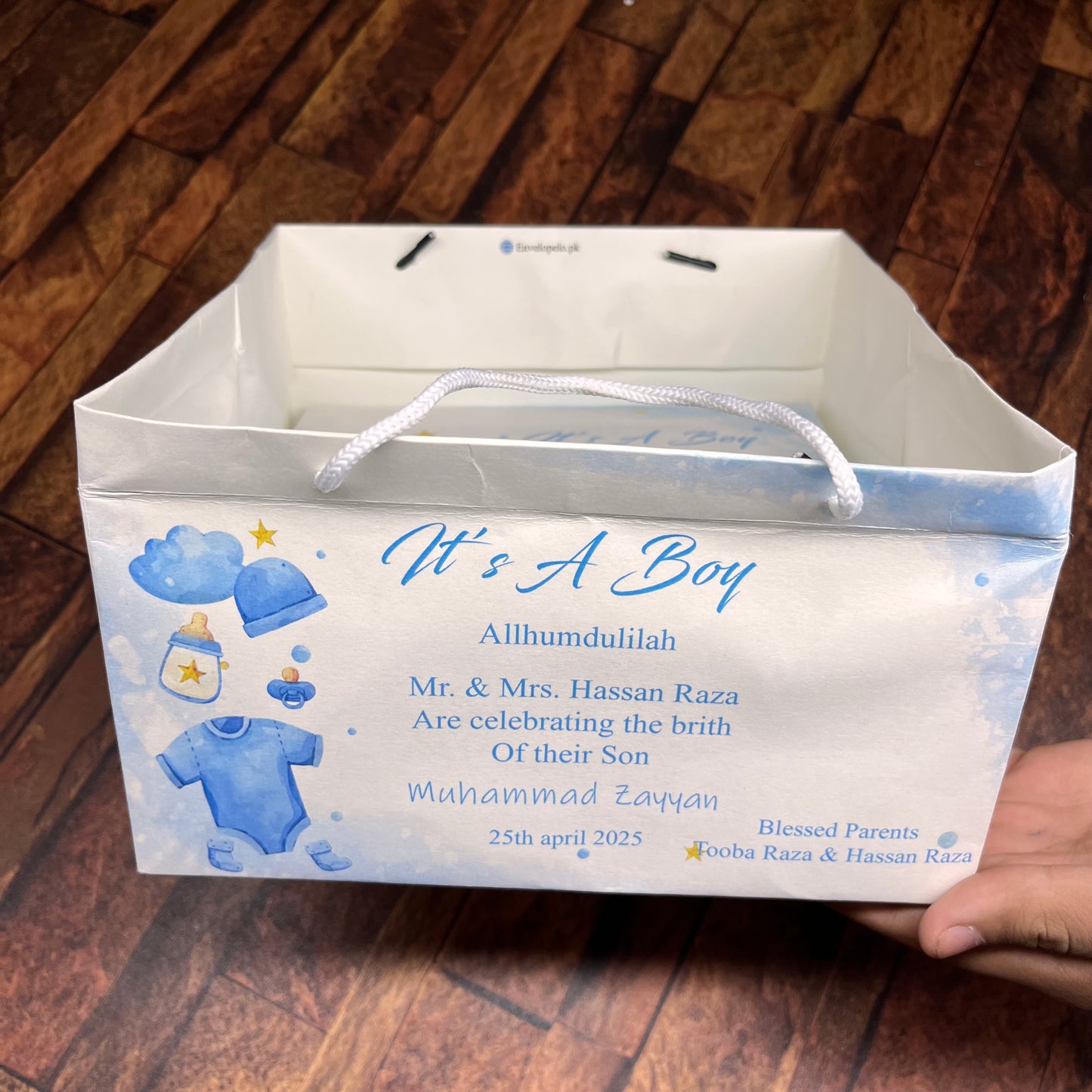 Birth Announcement /Mithai bag 003