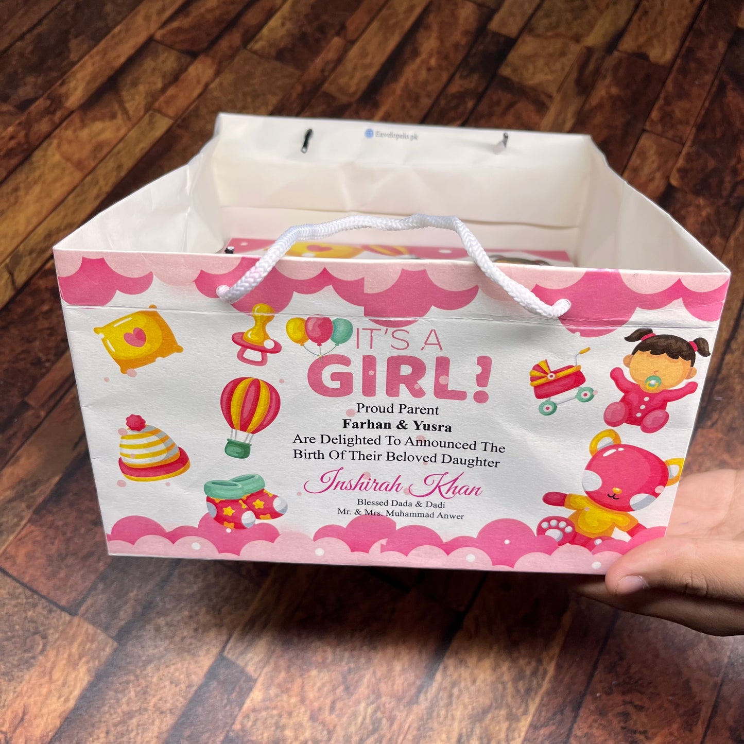 Birth Announcement /Mithai bag 006