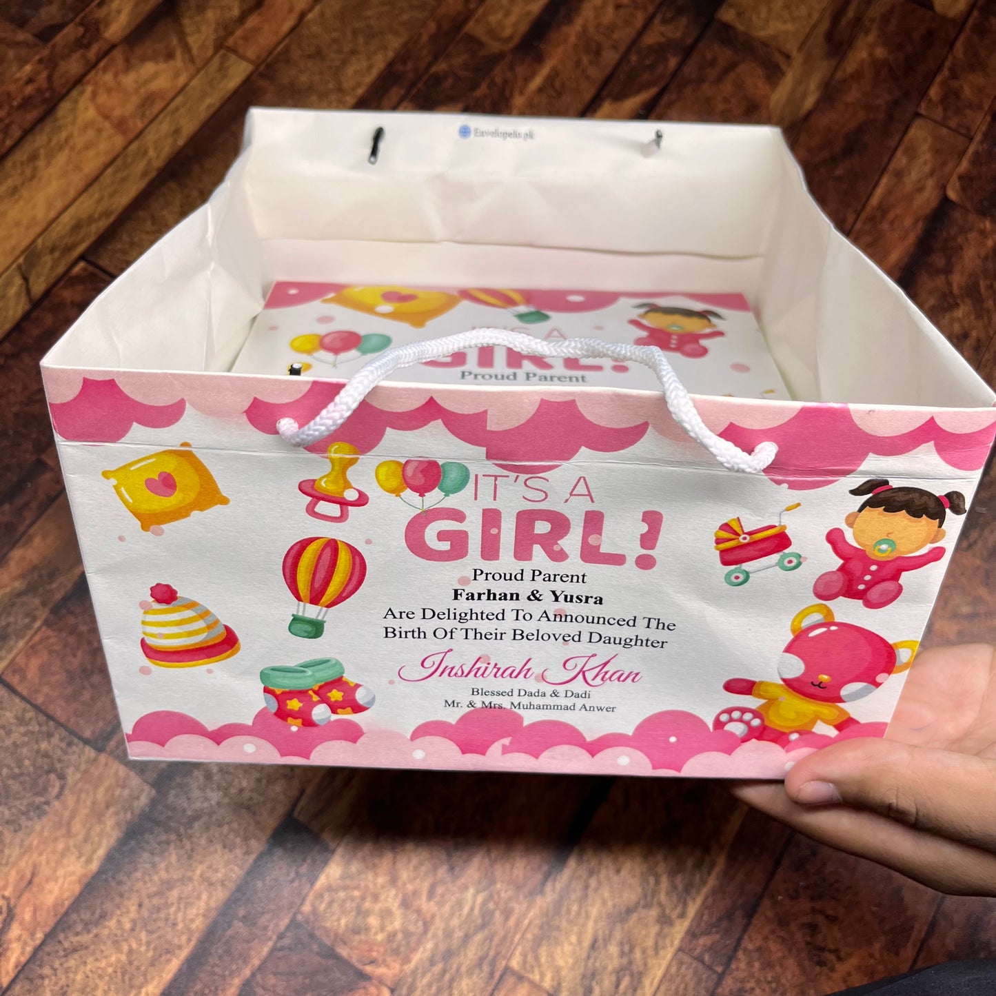 Birth Announcement /Mithai bag 006