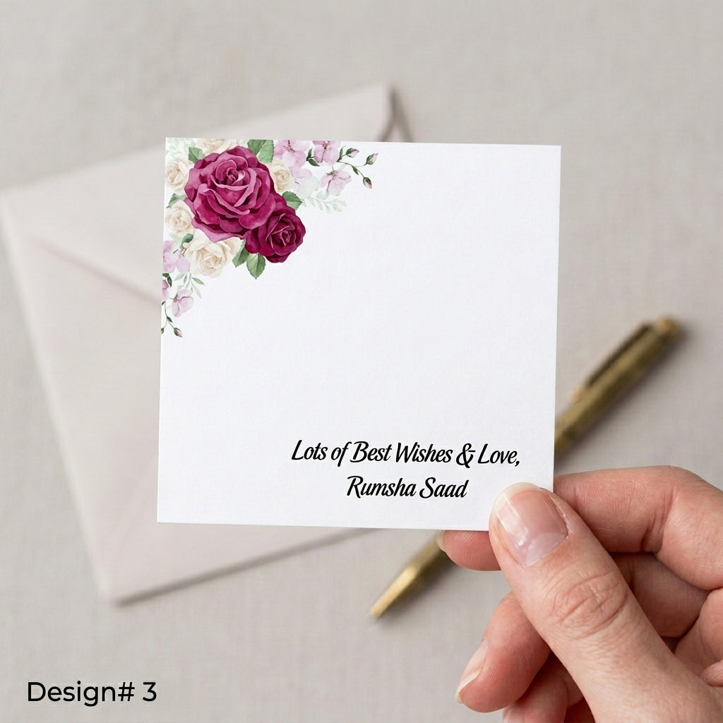 Maroon Floral small envelope el-3