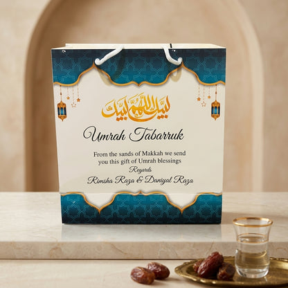 Small Umrah Tabarruk name gift bags-100125