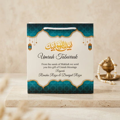 Small Umrah Tabarruk name gift bags-100125
