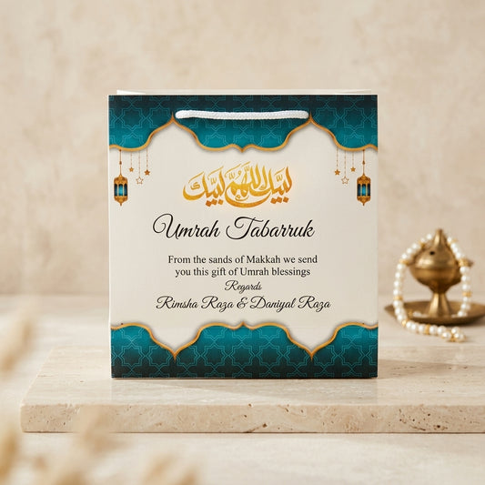 Small Umrah Tabarruk name gift bags-100125