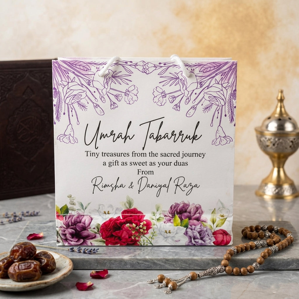 Small Umrah Tabarruk name gift bags-100135