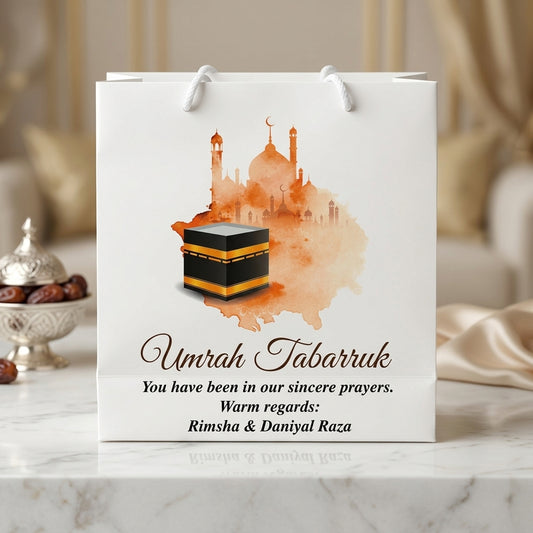 Small Umrah Tabarruk name gift bags-100137